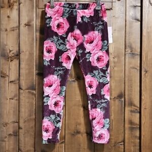 Gymboree Red Floral Royal Princess Velour Leggings Size 4T